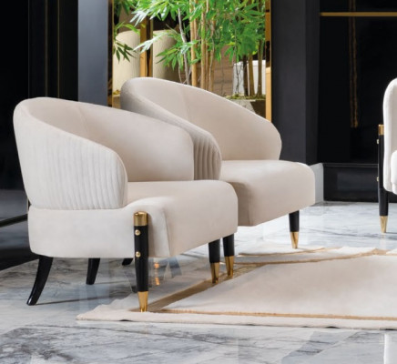 Upholstered Modern Single Seater Designer Gray Relax New Living Room Luxury Armchair Hotel