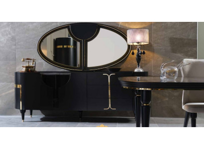 Chests Sideboard Furniture Cabinet Ensemble Set 2-piece Chest Mirror Group Wood