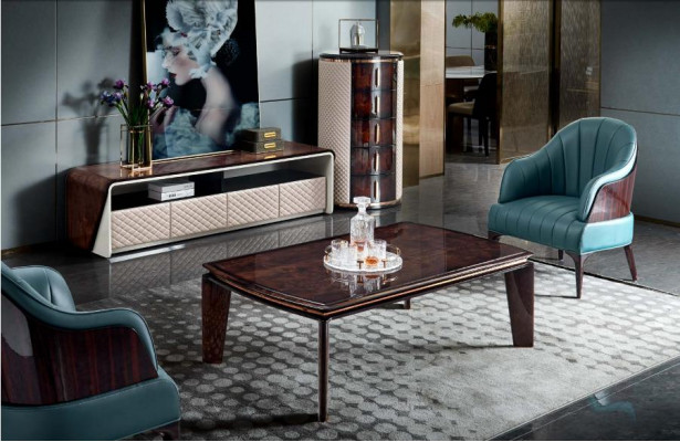 Luxury living room furniture sideboard cabinet leather high-gloss rtv tv