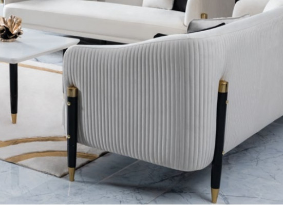 Set Design Sofas Sofa Couch Velvet Upholstery Seat 3+3+1+1 Seater Sofa Set