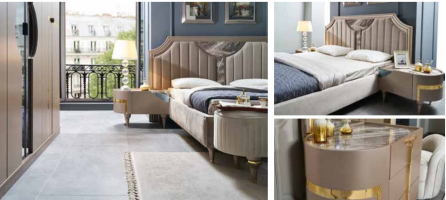 Furniture Modern Luxury Beds New Bed 2x Nightstand 3-piece Bedroom Set Design