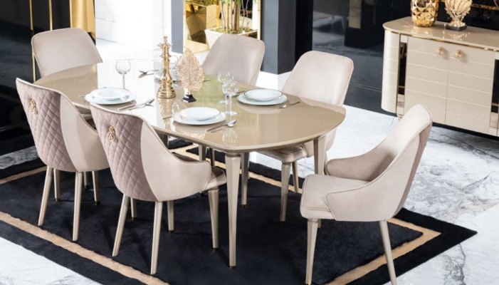 Kitchen dining room chairs 6x chair set chairs suite wood furniture fabric cloth