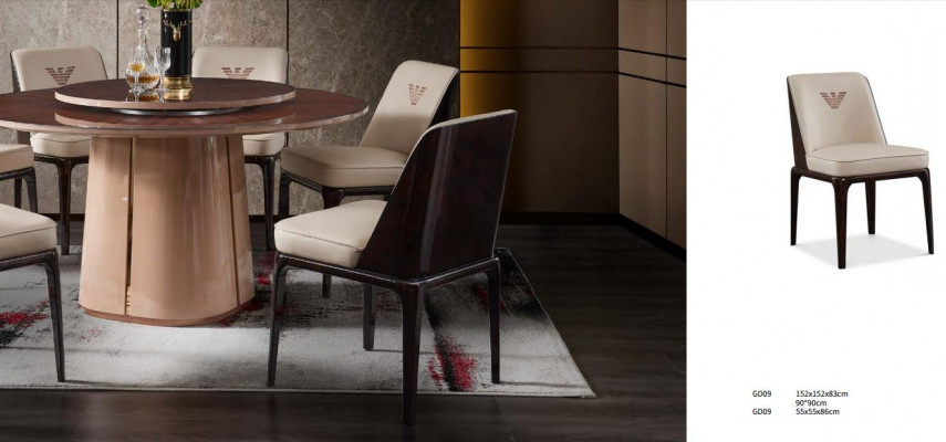 Exquisite beige dining room leather chair with modern Italian style