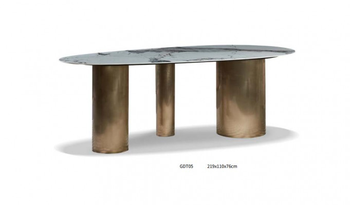 Dining table marble stainless steel new creative modern design furniture luxury