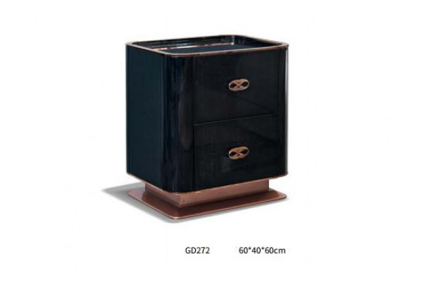 Bed 2x Nightstand Leather Wood Bedroom Leather Bed Modern Design Furniture