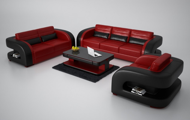 Luxury living room sofa set 3+2 set upholstery leather couches
