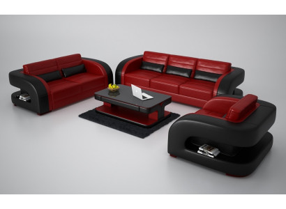 Luxury living room sofa set 3+2 set upholstery leather couches