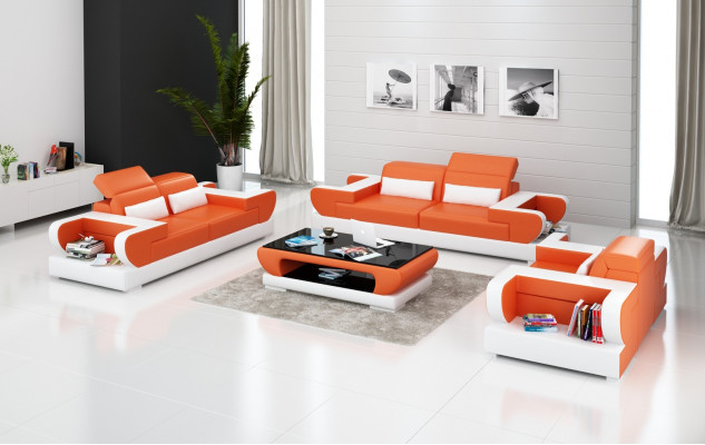 Luxurious sofa set living room suite leather upholstery couches sofa