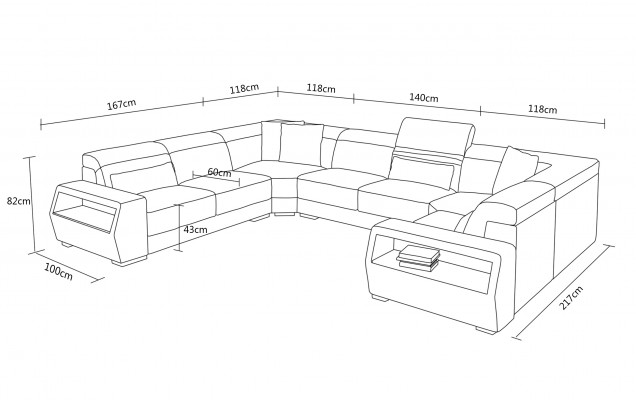 Corner sofa leather sofa couch upholstery corner seating living landscape suite U-shape