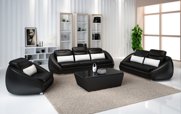 Luxury Furniture Sofa Suite Couch Sofa Upholstery 3+2 Red Seat Cushion Set