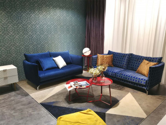 Design Upholstery Luxury Seat Sofa Couch Textile Sofa 3-Seater Fabric Three-Seater Velvet