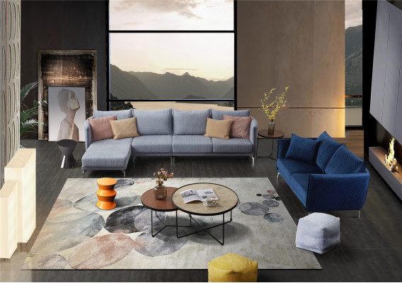 Modern sofa corner unit L-shaped upholstered seat corner couch suite textile