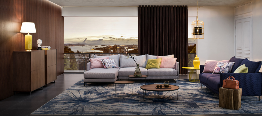 Modern sofa corner unit L-shaped upholstered seat corner couch suite textile