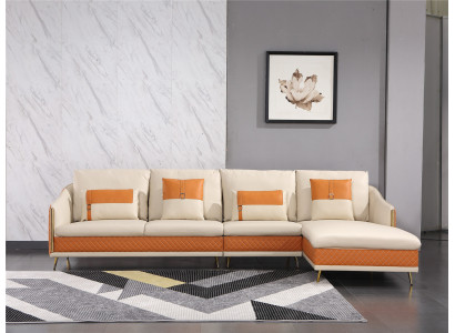 Corner sofa leather living landscape suite decor design modern sofa L-shape