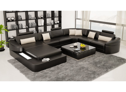 Leader Modern Couch Landscape Leather Sofa Sofa Suite Furniture Sofa U-Shape New