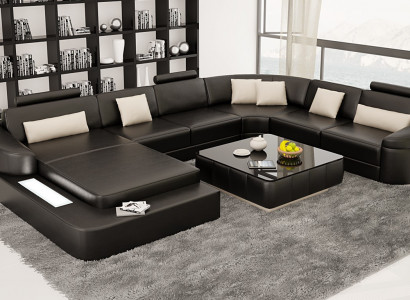 Leader Modern Couch Landscape Leather Sofa Sofa Suite Furniture Sofa U-Shape New