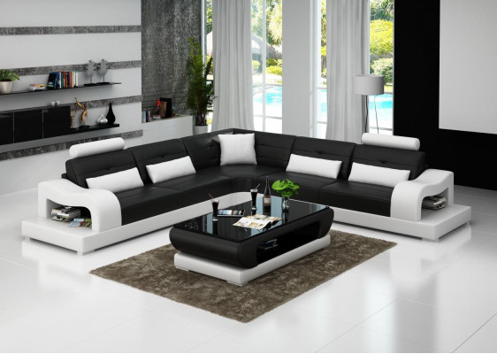 Leather sofa couch living landscape L shape decor design modern sofa corner sofas