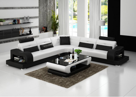 Leather sofa couch living landscape L shape decor design modern sofa corner sofas