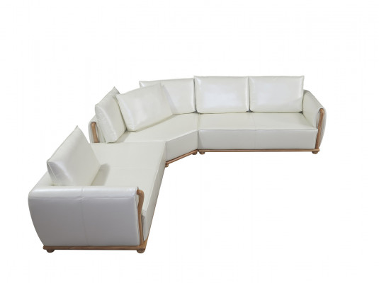 Designer sofa set, corner sofa with stool, upholstered living landscape