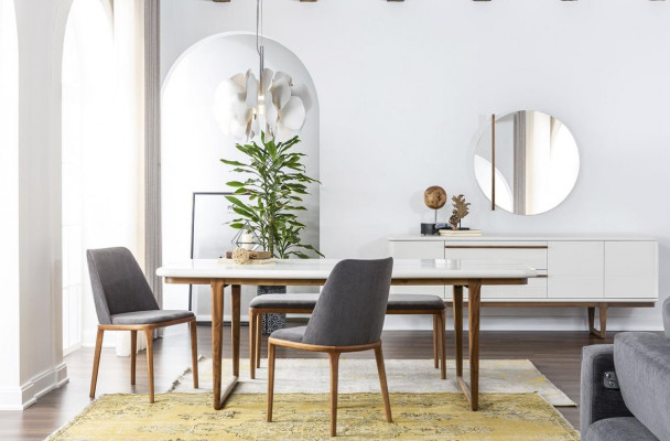Dining group dining nook dining room dining table chairs table set 8 pieces wood white