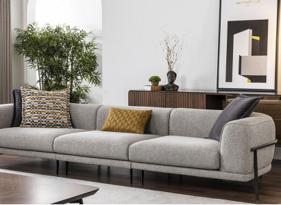 Three-seater sofa 3 seater fabric sofa modern gray fabric couch new