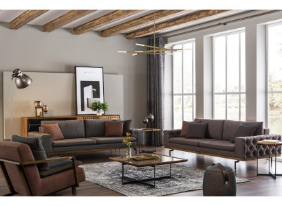 Group Sofa Set 331 Seater Fabric Sofa Sofas Fabric Armchair Grey