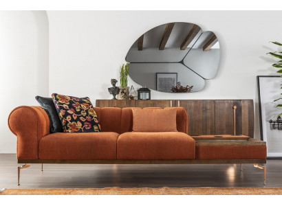 Two-seater sofa 2-seater fabric sofa modern fabric sofas orange 234cm