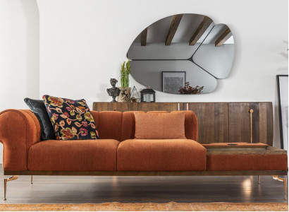 Two-seater sofa 2-seater fabric sofa modern fabric sofas orange 234cm