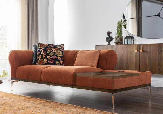 Two-seater sofa 2-seater fabric sofa modern fabric sofas orange 234cm