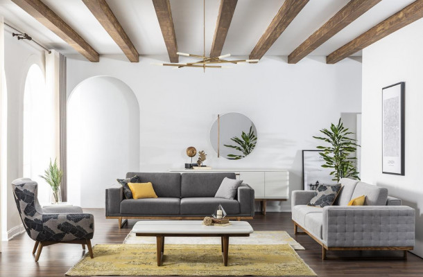 Sofa set 331 seater fabric sofa sofa sofas fabric armchair gray modern