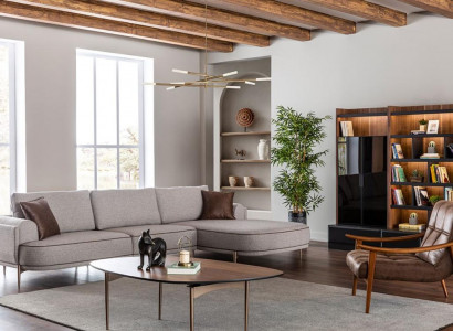 Fabric sofa corner sofa L-shaped sofa fabric sofas gray modern living room furniture