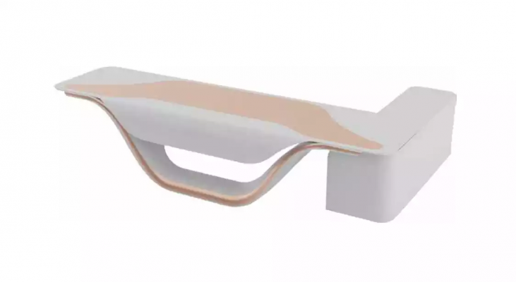 A luxurious set for a high-end office in a futuristic style.