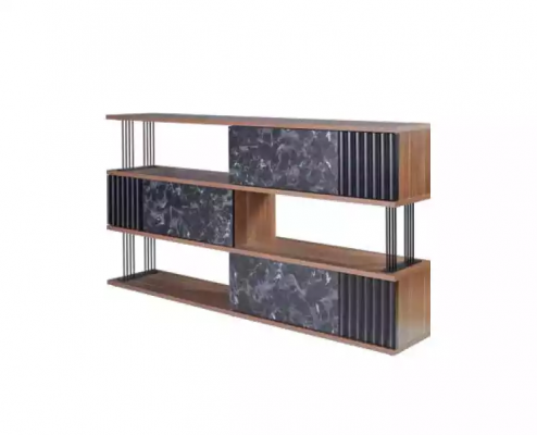 Modern office furniture set: desk, coffee table, file cabinet