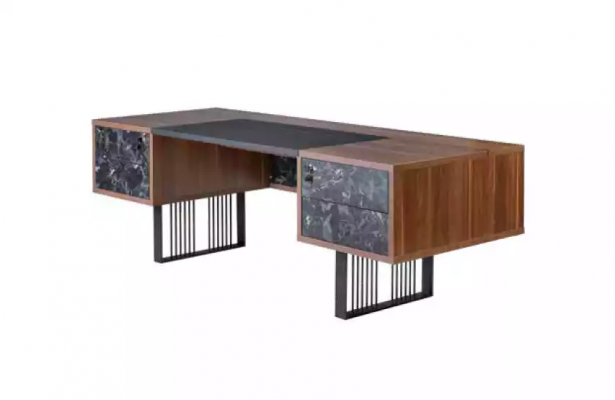 Modern office furniture set: desk, coffee table, file cabinet