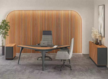 Office room desk dresser sideboard modern wood brown