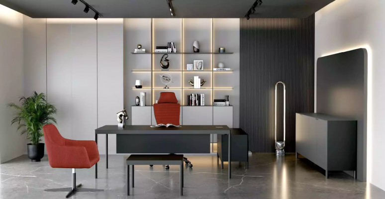 Corner desk, sideboard, coffee table, study, modern, wood, black