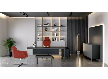 Corner desk, sideboard, coffee table, study, modern, wood, black