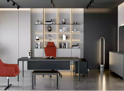 Corner desk, sideboard, coffee table, study, modern, wood, black