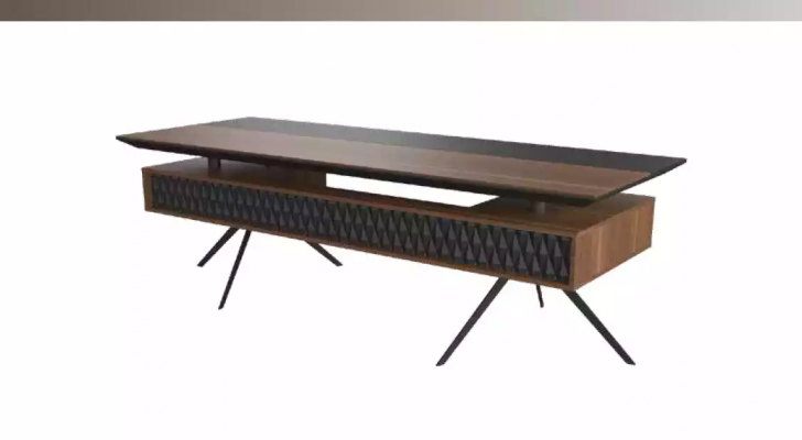Office study desk coffee table sideboard modern wood brown