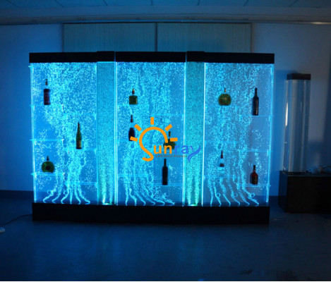 LED Shelf Bar Water Wall Deco Column Illuminated Water Walls Bar Counter