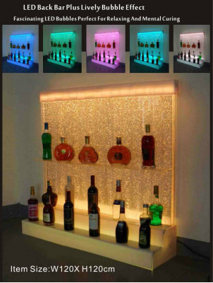 LED water wall shelf bar equipment unusual shelves cabinet glass