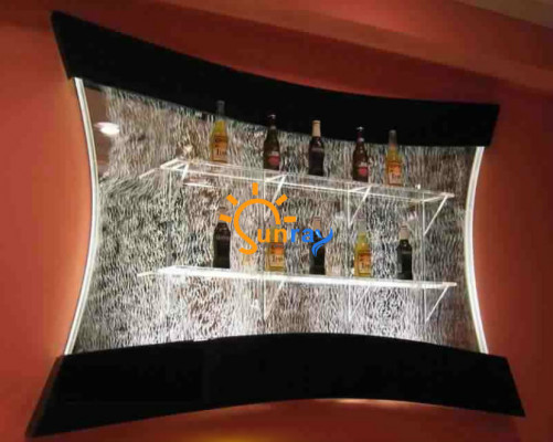 LED shelf bar water wall column illuminated decorative water walls bar counter