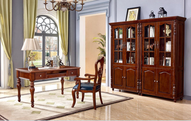 Office set desk study room 4-piece. Chair 2x bookshelf office furniture