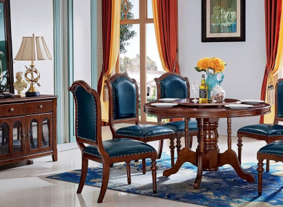 Complete set dining table 6 chairs sideboard dining room set dining group wood table new
