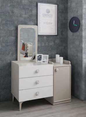 Dresser with mirror children's room modern furniture wood design youth room white new