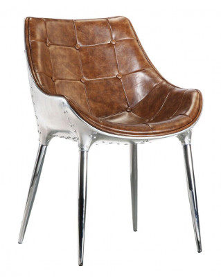 Design upholstered chair chairs seat back office dining room 1x chair leather chair