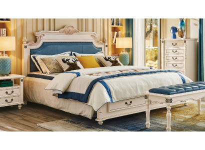 Bed Cushion Design Luxury Double Hotel Beds Bedroom Baroque Wood Furniture New