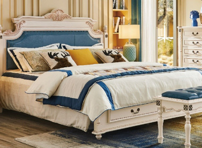 Bed Cushion Design Luxury Double Hotel Beds Bedroom Baroque Wood Furniture New