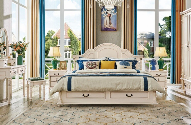 Double hotel beds bedroom 180x200 cm wood bed upholstery design luxury new