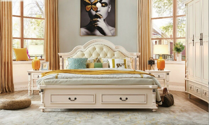 Wooden bed, bed design, luxury double hotel beds, bedroom 180x200 cm wood.